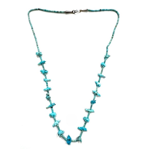 Old Pawn Zuni Turquoise 28” Multi Animal Fetish Necklace